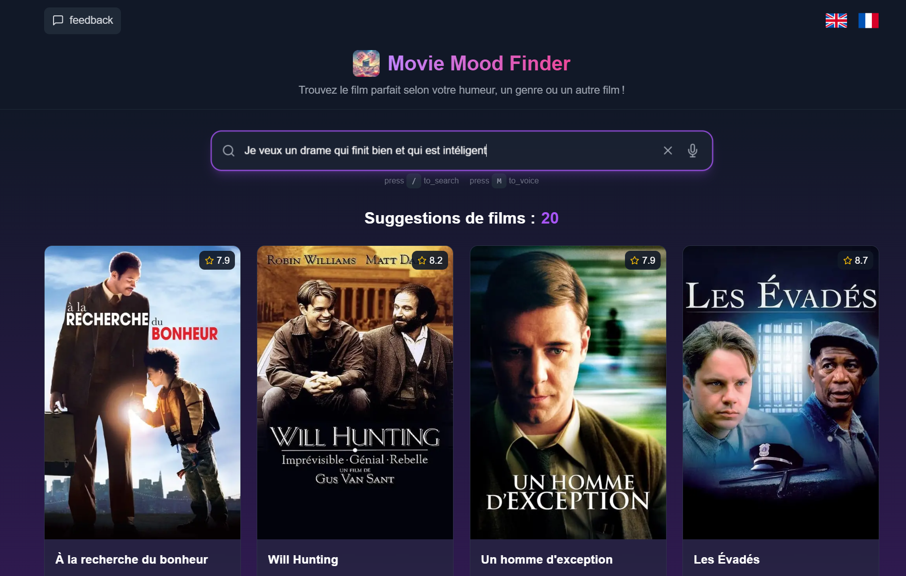 Aperçu de Movie Mood Finder